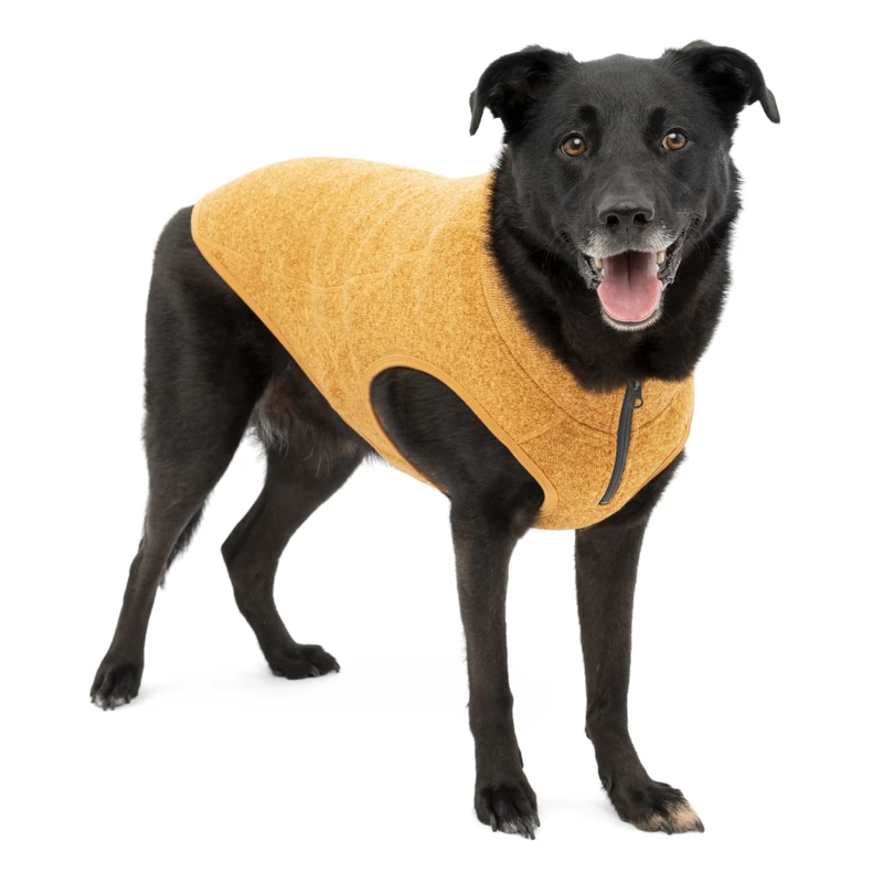 Kurgo K9 Core Dog Sweater | Year-Round Sweater for Dogs | Dog Fleece Vest | Knit Fleece Pet Jacket | Fleece Lining | Lightweight | Zipper Opening for Harness | Adjustable Neck | Green | Small