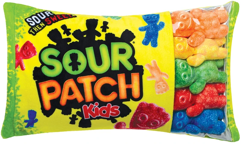 iscream Sour Patch Kids Package 18" x 12" Pillow Set with Mini SPK Candy Pillows