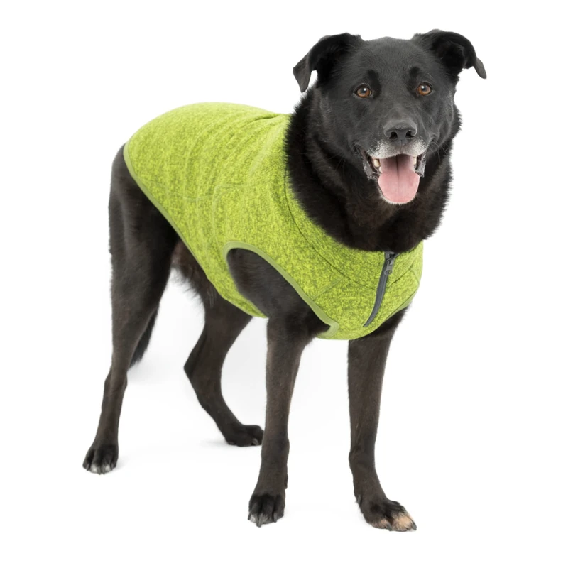 Kurgo K9 Core Dog Sweater | Year-Round Sweater for Dogs | Dog Fleece Vest | Knit Fleece Pet Jacket | Fleece Lining | Lightweight | Zipper Opening for Harness | Adjustable Neck | Green | Large - Image 1