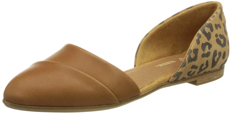 TOMS Women's Jutti Dorsay Ballet Flat, Tan, 3 UK
