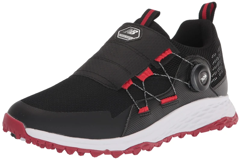 New Balance Men's Fresh Foam PaceSL BOA Golf Shoe, Black/Red, 12 - Image 1