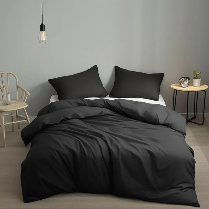 Houseri Black Queen Duvet Cover Set