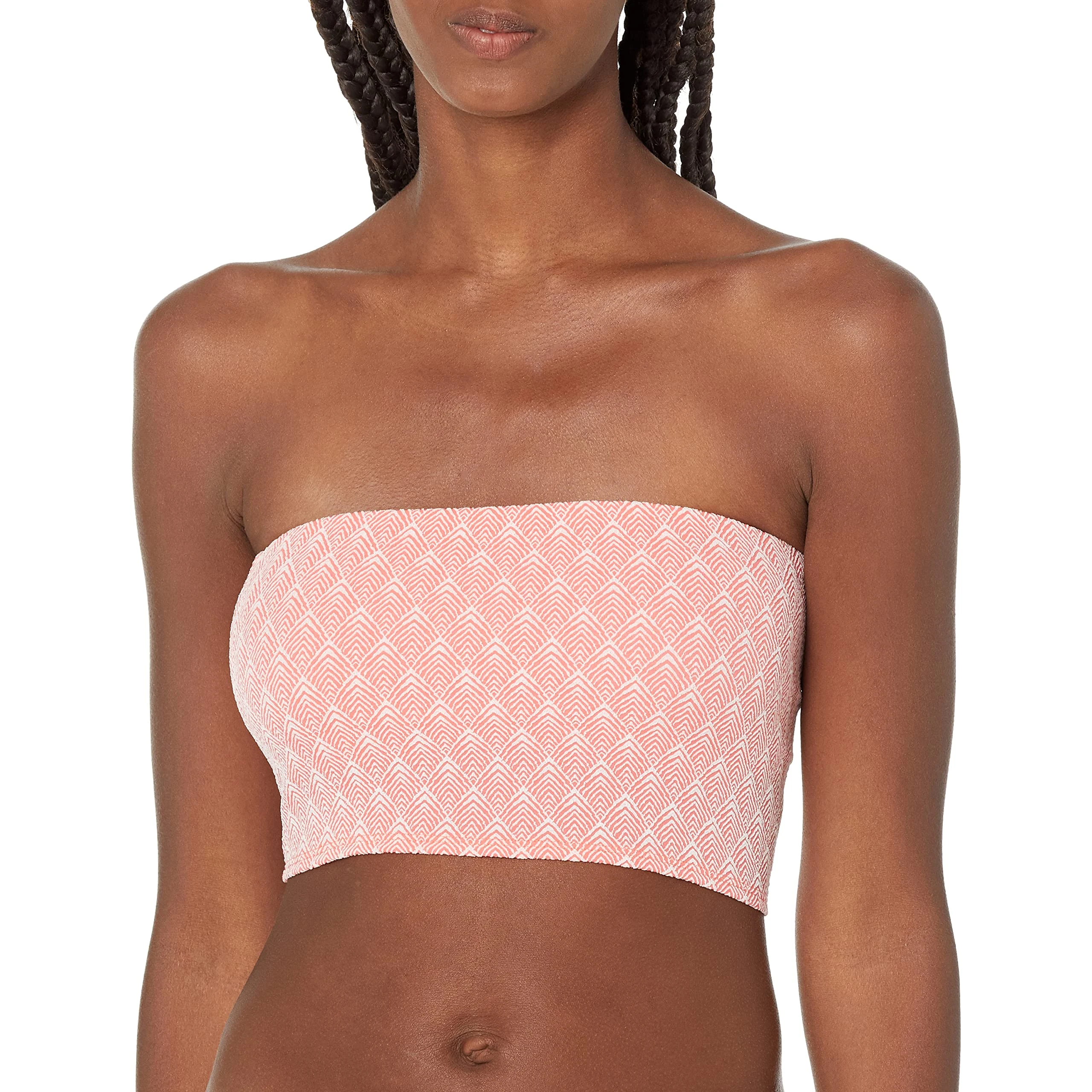 Body Glove Women's Sunrise Tube Bikini Top Swimsuit, Edge Geometric Texture, Small