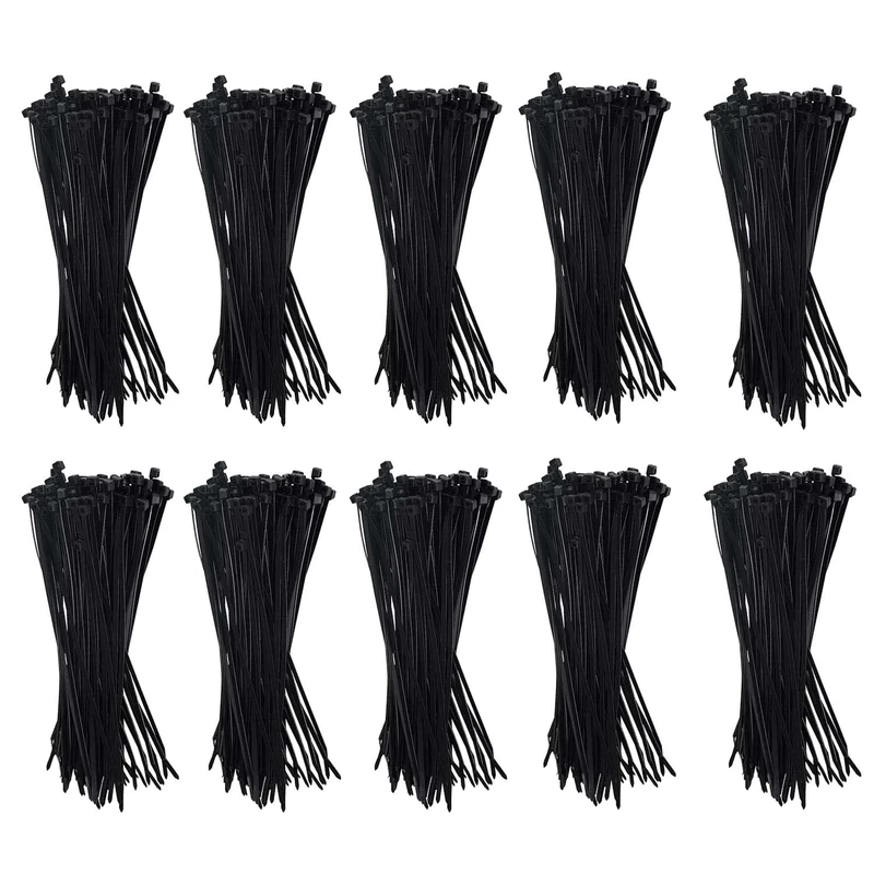 Arctic Hayes Heavy Duty Black Cable Ties, 300mm x 4.8mm, Self-Locking, UV Stable, Durable Zip Ties for Indoor and Outdoor Use, Retail, Office, Garage, Workshop, Home, Garden,DIY - 1000 Pieces, Black