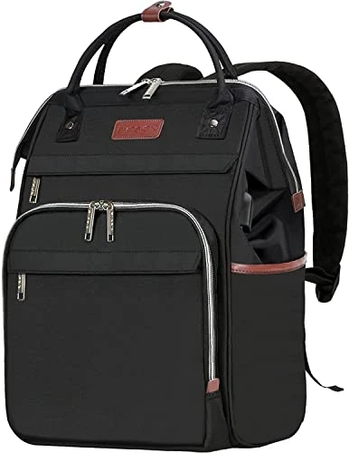 EMPSIGN Laptop Backpack for Women, 15.6 Inch College School Backpack, Laptop Rucksack Casual Daypack Wide Open, Water Repellent Travel Business Work Bag Computer Bookbag with USB Port, Floral
