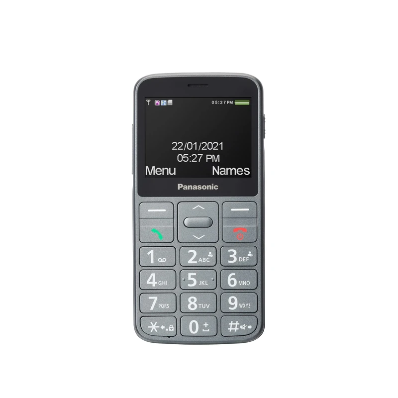 Panasonic Easy Use Mobile Phone KX-TU160EXG - SOS Button, Large Backlit Keys, Hearing Aid Compatibility, Long Lasting, Bluetooth (Grey)
