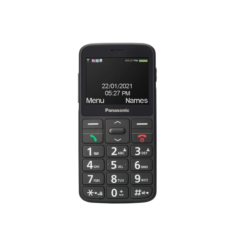 Panasonic KX-TU160EXB Essentials Mobile Phone for Seniors, SOS Emergency Call Button, Large Separate Buttons, Large Writing and Number Display, Black