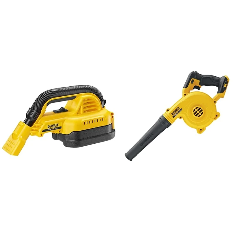DEWALT DCV517N-XJ XR Handheld Vacuum, 18 V, Black/Yellow & DCV100-XJ 18 V Li-Ion XR Compact Cordless Blower - Bare Unit