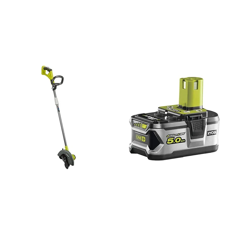 Ryobi RY18EGA-0 18V ONE+ Cordless 22cm Edger (Bare Tool), 18 V & RB18L50 ONE+ Lithium+ 5.0Ah Battery, 18 V - Image 1