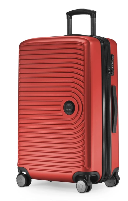 HAUPTSTADTKOFFER Mitte - Medium-Sized Hard-Shell Suitcase, TSA, 4 Wheels, Check-In Luggage with 8 cm Volume Expansion, 68 cm, 88 L, Red