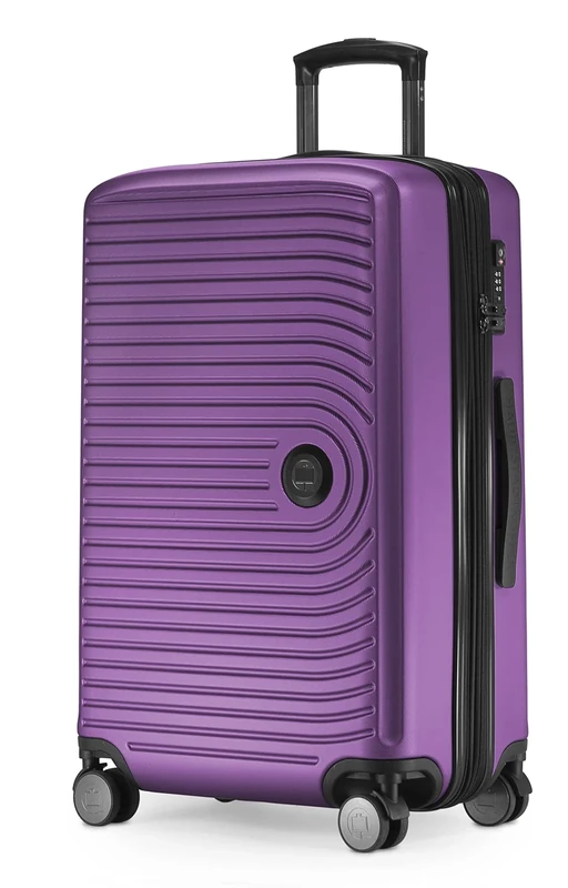 HAUPTSTADTKOFFER Mitte - Medium-Sized Hard-Shell Suitcase, TSA, 4 Wheels, Check-In Luggage with 8 cm Volume Expansion, 68 cm, 88 L, Aubergine