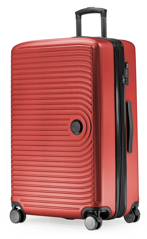 HAUPTSTADTKOFFER Mitte - Large Hard-Shell Suitcase, TSA, 4 Wheels, Check-In Luggage with 8 cm Volume Expansion, 77cm, 130 liters, Red