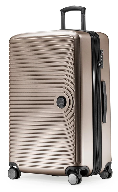HAUPTSTADTKOFFER Mitte - Large Hard-Shell Suitcase, TSA, 4 Wheels, Check-In Luggage with 8 cm Volume Expansion, 77cm, 130 liters, Champagne