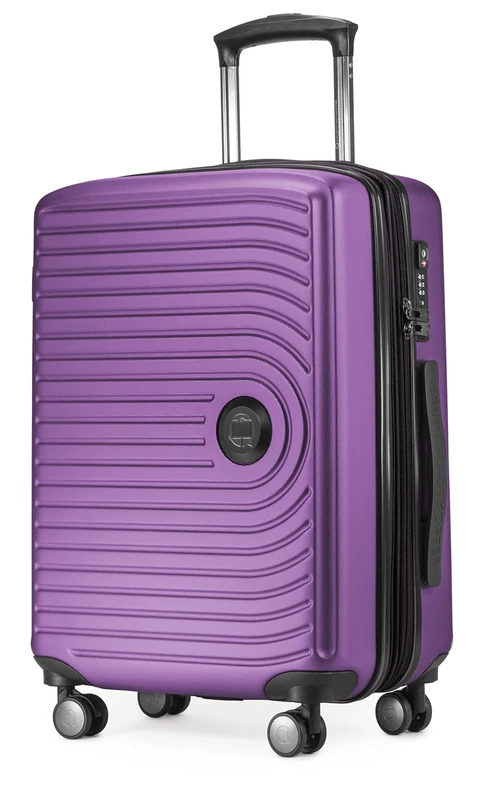 Hauptstadtkoffer - MITTE - Hand Luggage, Cabin Trolley with Extension, TSA, 4 Double Wheels, 55 cm, 55 liters, Purple