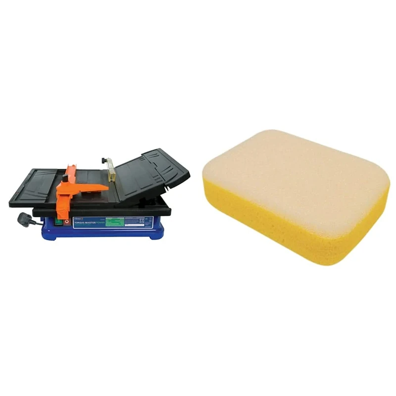 VITREX 103402NDE Diamond Blade Tile Cutting Saw & RLSDXYZ04007 10 2913 Dual Purpose Grouting Sponge, Multi