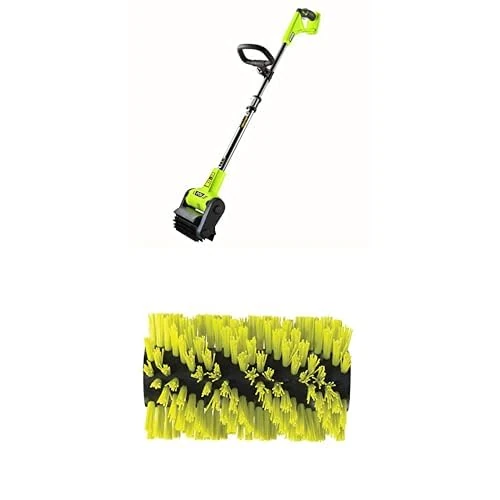 Ryobi RY18PCB-0 ONE+ Patio Cleaner with Scrubbing Brush (Bare Tool), 18 V & RAC823 Patio Cleaner Sweeping Brush