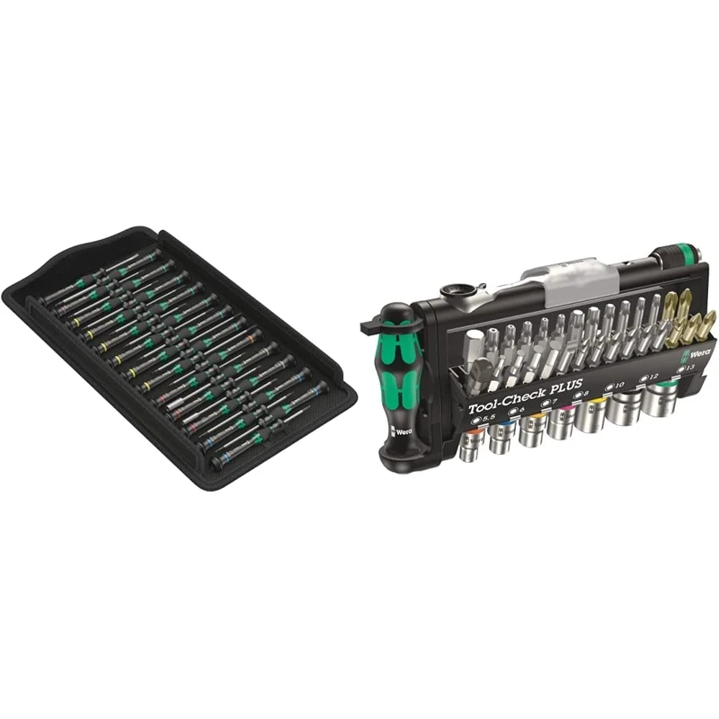 Wera 05134000001 Kraftform Micro Big Pack 1 Screwdriver Set & Tool-Check Plus Mini Bit Ratchet, Socket, Screwdriver & Bit Set, 39pc, 05056490001