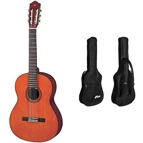Yamaha CS40II Classical Guitar for Learners, 3/4 Size - Traditional Western Body - Natural & Tiger Classical Guitar Bag - 3/4 Size