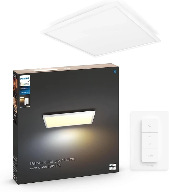 Philips Hue White Ambiance Aurelle Smart LED Panel Light Inc. Dimmer Switch [60x60cm - White] for Indoor Home Smart Lighting, Wall, Ceiling, Bedroom, Livingroom, Old Generation