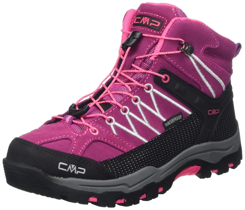 CMP Kids Rigel Mid Trekking Shoe Wp, Walking Shoe, Berry-Pink Fluo,