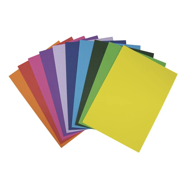 Rayher Coloured Card for Card Making and Papercrafts, Pack of 100 Craft Card Sheets in assorted colours, A4 Card Pack, 180gms, 21x29.7cm, 67376999