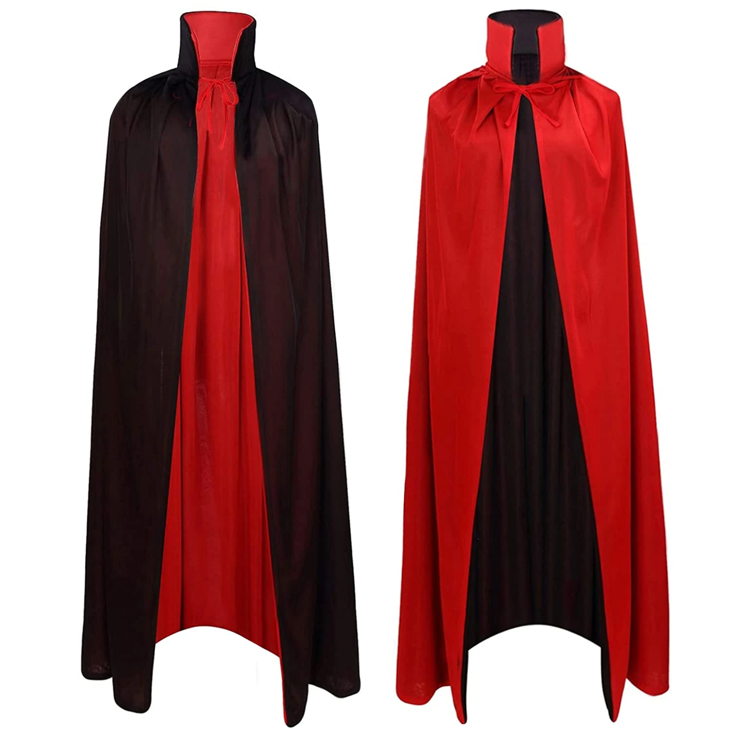 A-SZCXTOP 59" Halloween Vampire Cloak Capes,Unisex Reversible Stand-Up Collar Vampire Witch Cloak Capes for Adult or Child Kids Men Women,Masquerade Party Cosplay Costumes