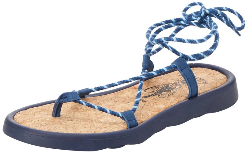 Fly London Women's TACE874FLY Flat Sandal, Blue, 2.5 UK