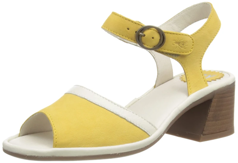 Fly London Women's LEAR374FLY Heeled Sandal, Bumblebee/OFFWHITE, 7 UK
