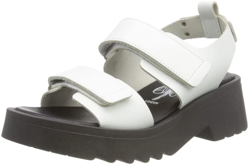 Fly London Women's MEKA857FLY Wedge Sandal,OFFWHITE,6 UK