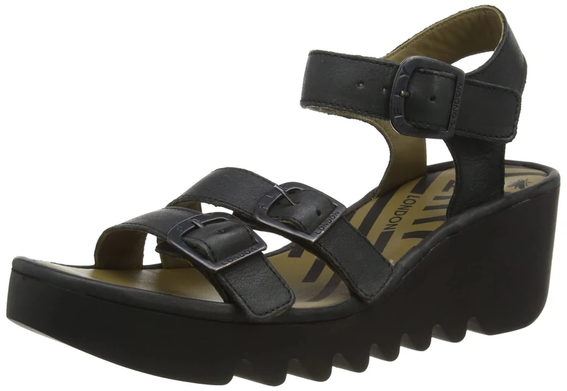 Fly London Women's BYDE371FLY Sandal, Black, 8 UK