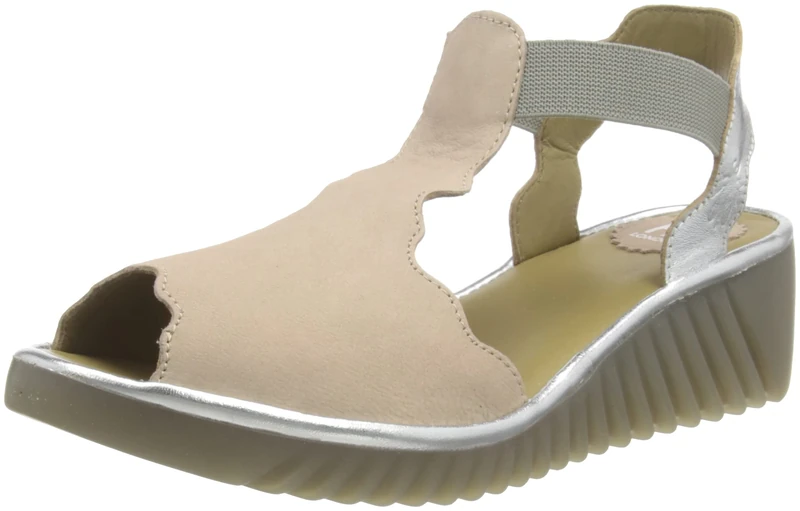 Fly London Women's Sandal, Concrete Silver, 6 UK