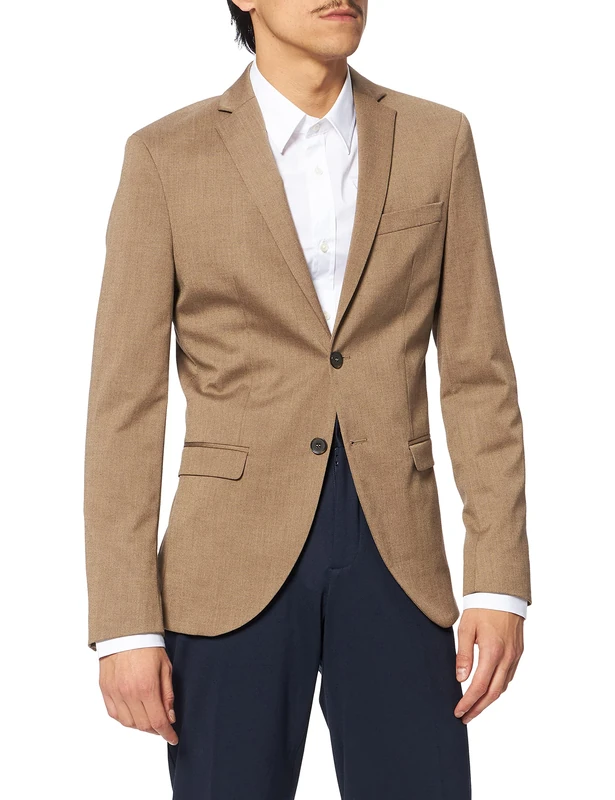 SELECTED HOMME BLACK Men's SLHSLIM-MYLOLOGAN Camel BLZ B NOOS Blazer, Camel, 42