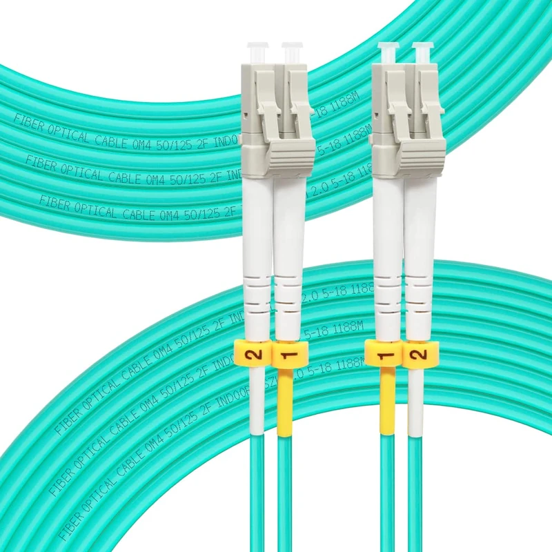 FLYPROFiber 100M/328ft OM4 LC to LC Fiber Patch Cable, Length Options: 0.2m-100M/328ft, Duplex 50/125um Multimode Fiber Optic Cables LSZH 40GB/100GB - 100M(328ft)