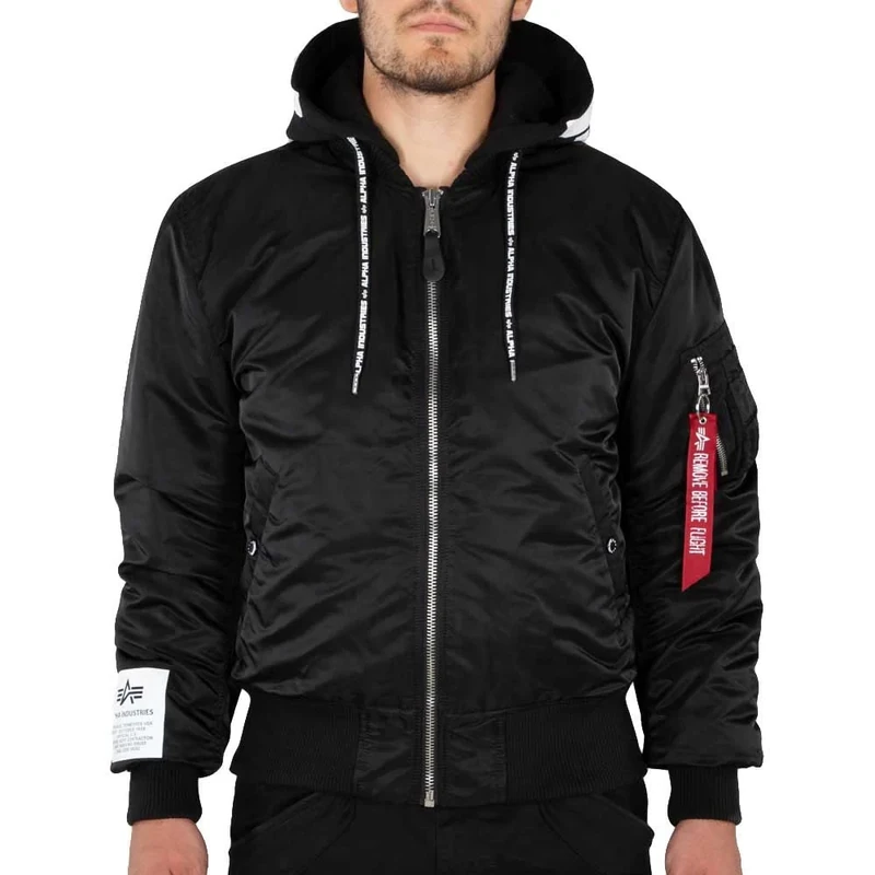 Alpha Industries Men's MA-1 ZHP Bomber Jacket, Black, XXL
