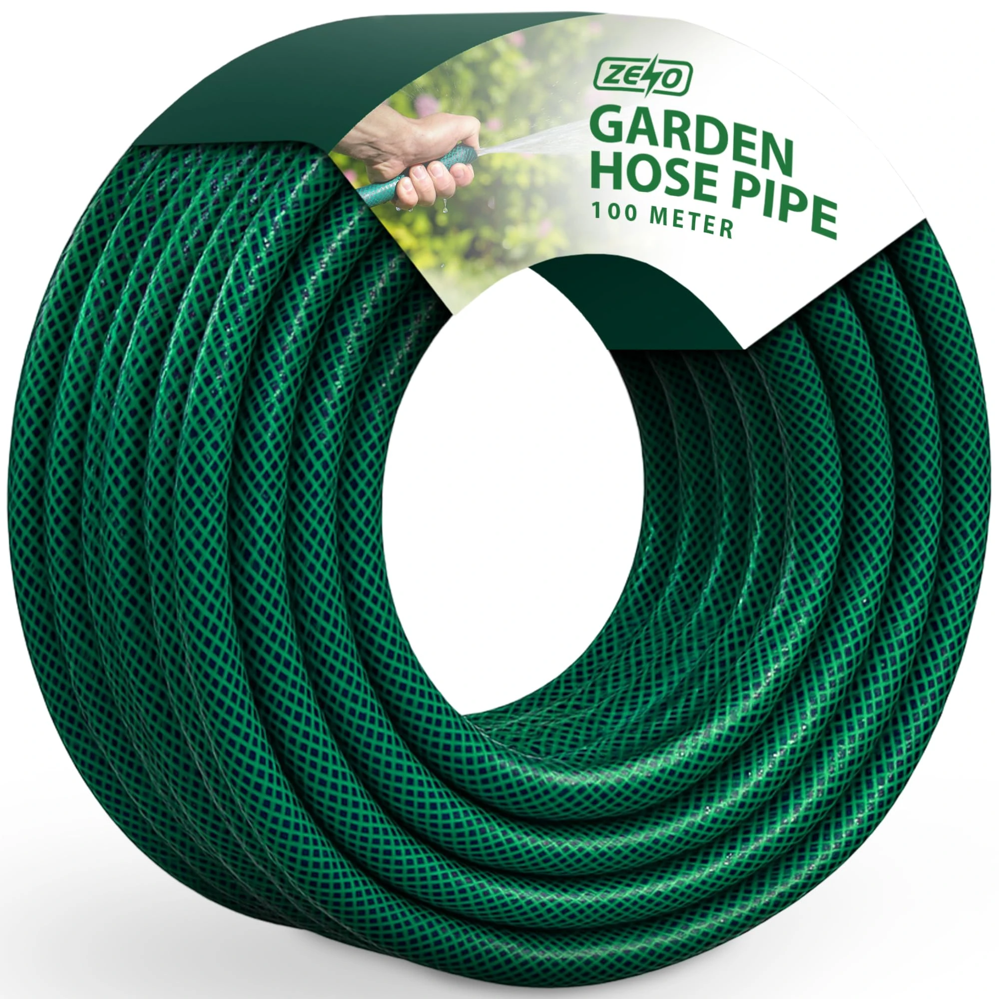 ZENO Garden Hose Pipe | Reinforced Hosepipe | Premium 3 Solid Layer Construction | Suitable for All Garden Needs | Great for Cleaning Cars Or Patios (100 Metres)