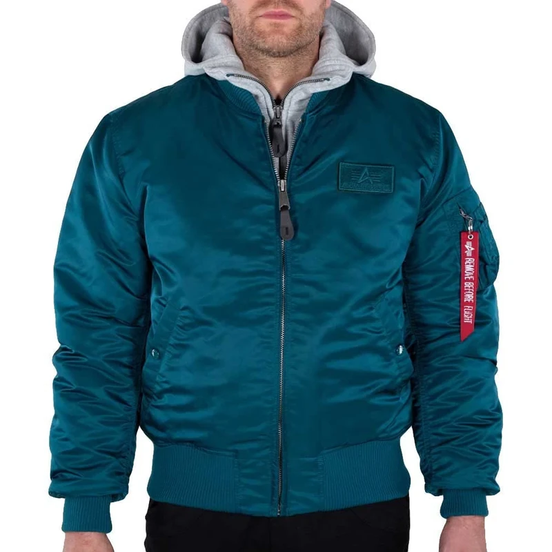 ALPHA INDUSTRIES Men's MA-1 D-Tec Jacket, deep petrol, M