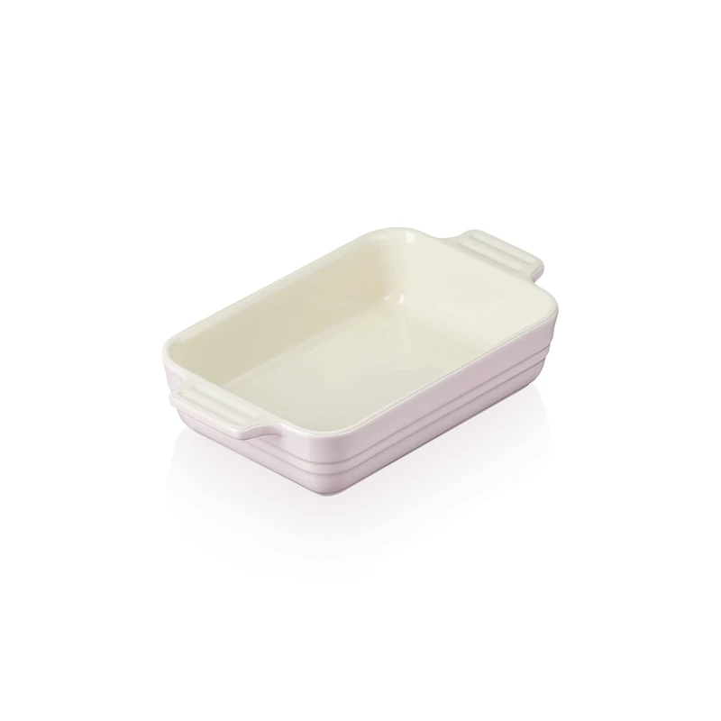 Le Creuset Stoneware Shallow Rectangular Dish, 18cm, Chiffon Pink, 71103184010001