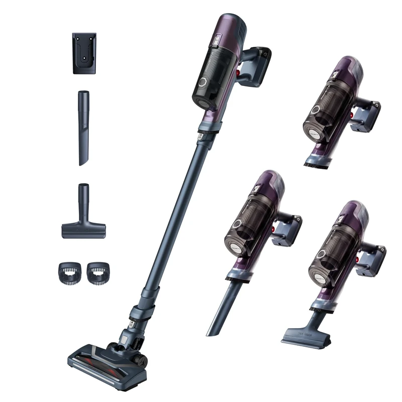 Rowenta X-PERT 6.60 Essential, Cordless Upright Vacuum Cleaner, Multifunctional, 2 Speed, 45 Minutes Battery Life, Removable Battery, Effective on All Floor Types, Purple, RH6838WO