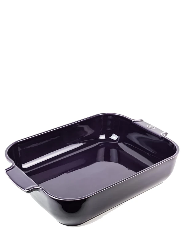 PEUGEOT - Rectangular Ceramic Baking Dish - 40 cm (including handles) x 25.7 cm x 7.5 cm - Capacity: 5.2 L - 8-10 Servings - 10 Year Guarantee - Made In France - Eggplant Colour