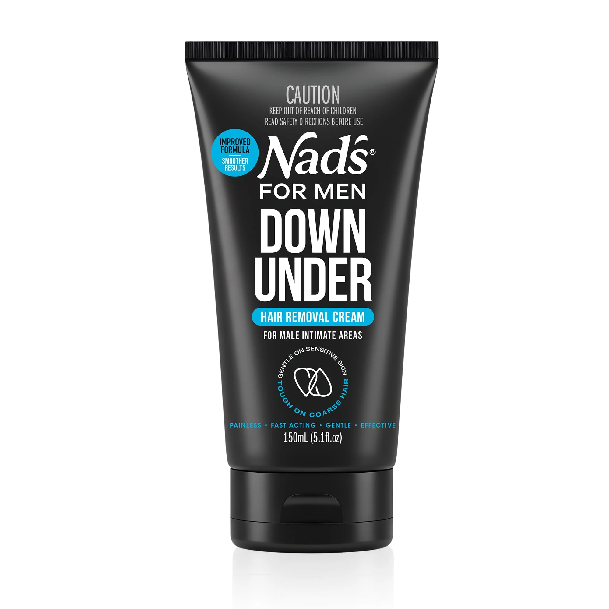 Nad's For Men Down Under Hair Removal Cream, Hair Removal Cream for Male Intimate Areas and Genitals, All Skin Types 150 ml