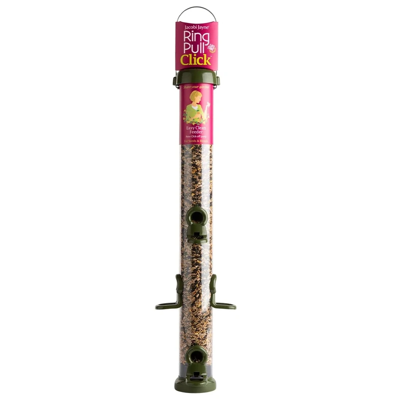 Jacobi Jayne RP3-S3G Ring-Pull Click Large Seed Feeder, green Bird