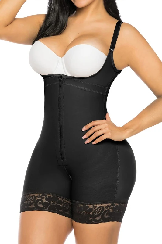 YIANNA Fajas Colombianas Shapewear for Women Postpartum Tummy Control Body Shaper Butt Lifter Bodysuit, 1-black, X-Small