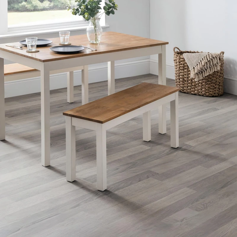 Julian Bowen Coxmoor Bench - Ivory/Oak Benches