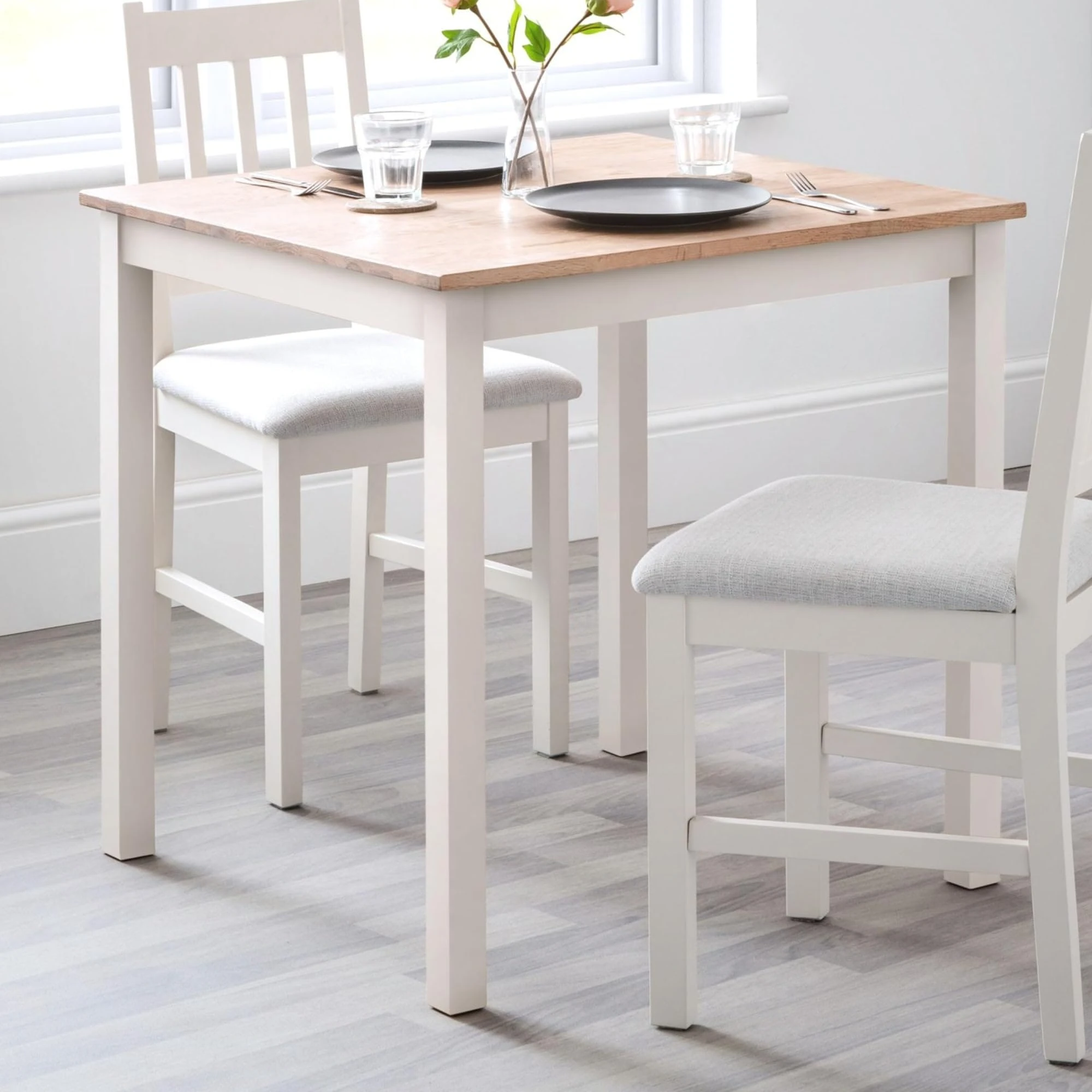 Julian Bowen Coxmoor Square Dining Table - Ivory/Oak Tables