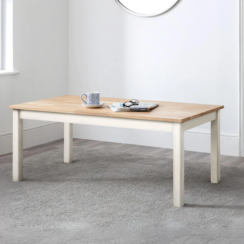 Julian Bowen Coxmoor Coffee Table - Ivory and Oak Tables