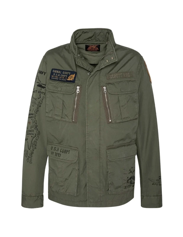 Schott NYC Men's M1941 Jacket, KAKI, S