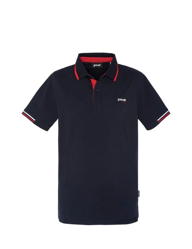 Schott NYC Men's PSDEVON Polo Shirt, Navy, XL