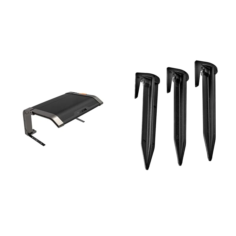 WORX WA0810 Garage for Landroid Robotic Lawnmower - Folding Canopy for All Landroid + Worx WA0179 Ground Pegs for Securing Boundary Wire for Landroid Mowing Robot – Pack of 1