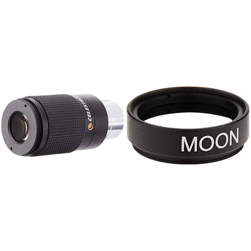 Celestron 93230 1.25 inch / 8-24mm Zoom Eyepiece, Black/Silver & 94119-A 1.25 Inch Moon Filter