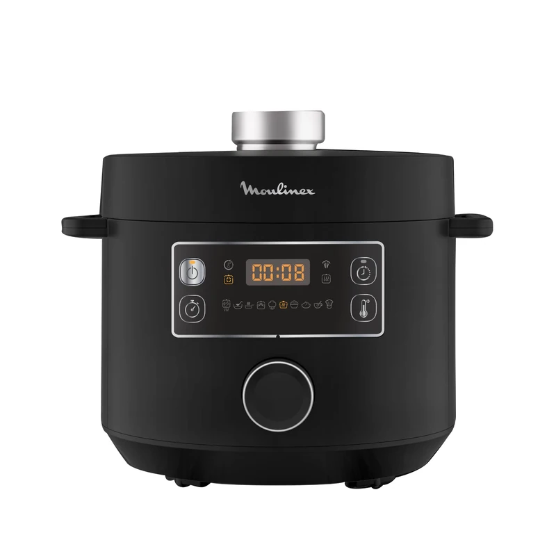 Moulinex Epic Turbo Kitchen, Electric Pressure Cooker, 1090 W, 10 Automatic Programs Steamer, Easy to Use, Metal/Black, CE754810